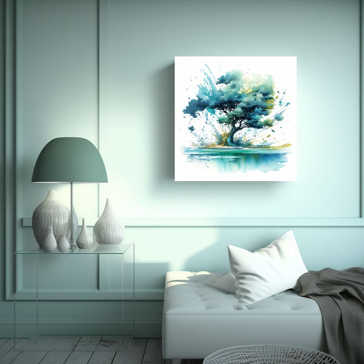 GENERICO - Pintura Abstracta De Composición Ilustrativa Con 70x70 Cm