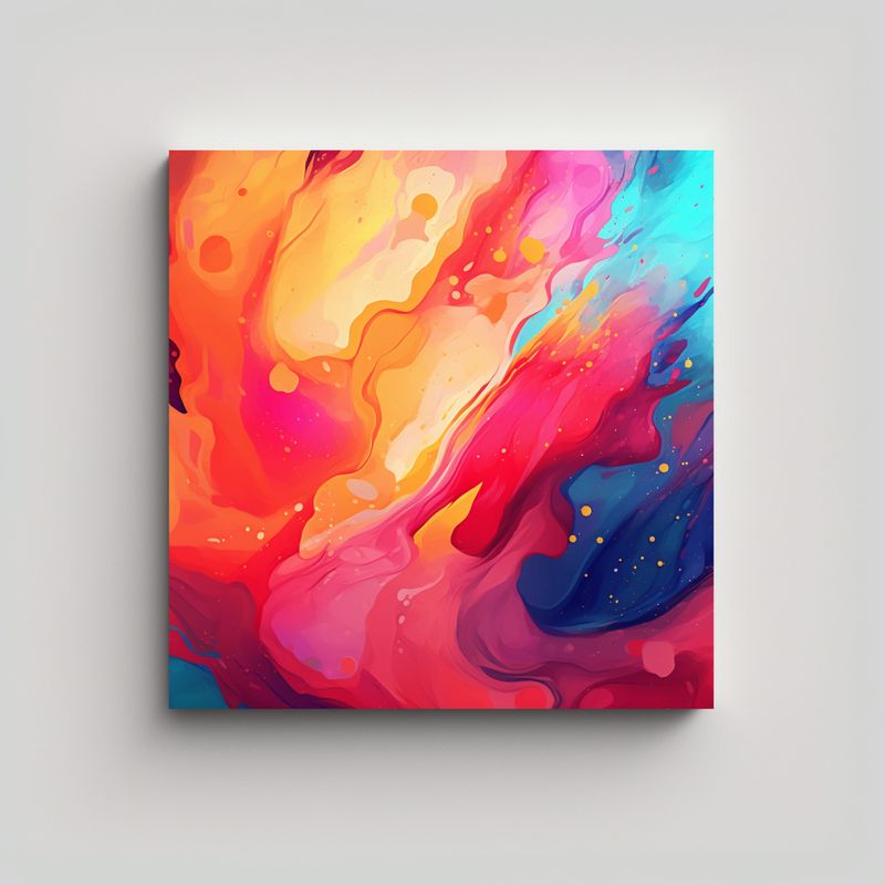 GENERICO - Cuadro Abstracto Regalo Fondos De Colores 90x90 Cm
