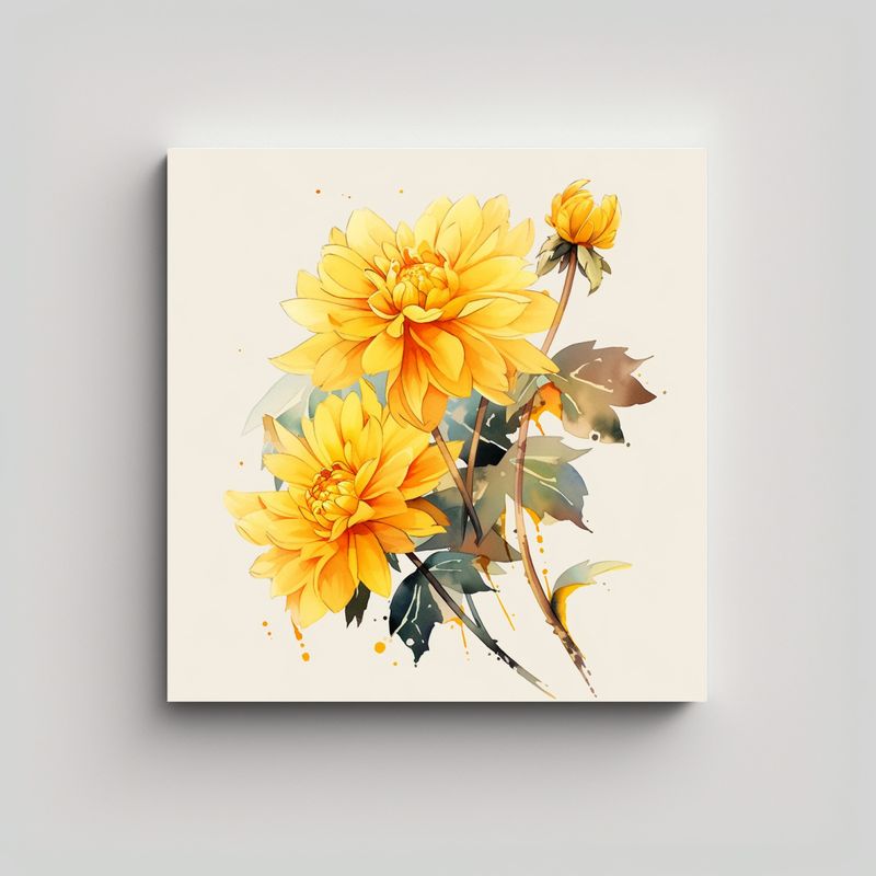 GENERICO - Cuadro De Decoración: Flores Amarillas En Un 60x60 Cm