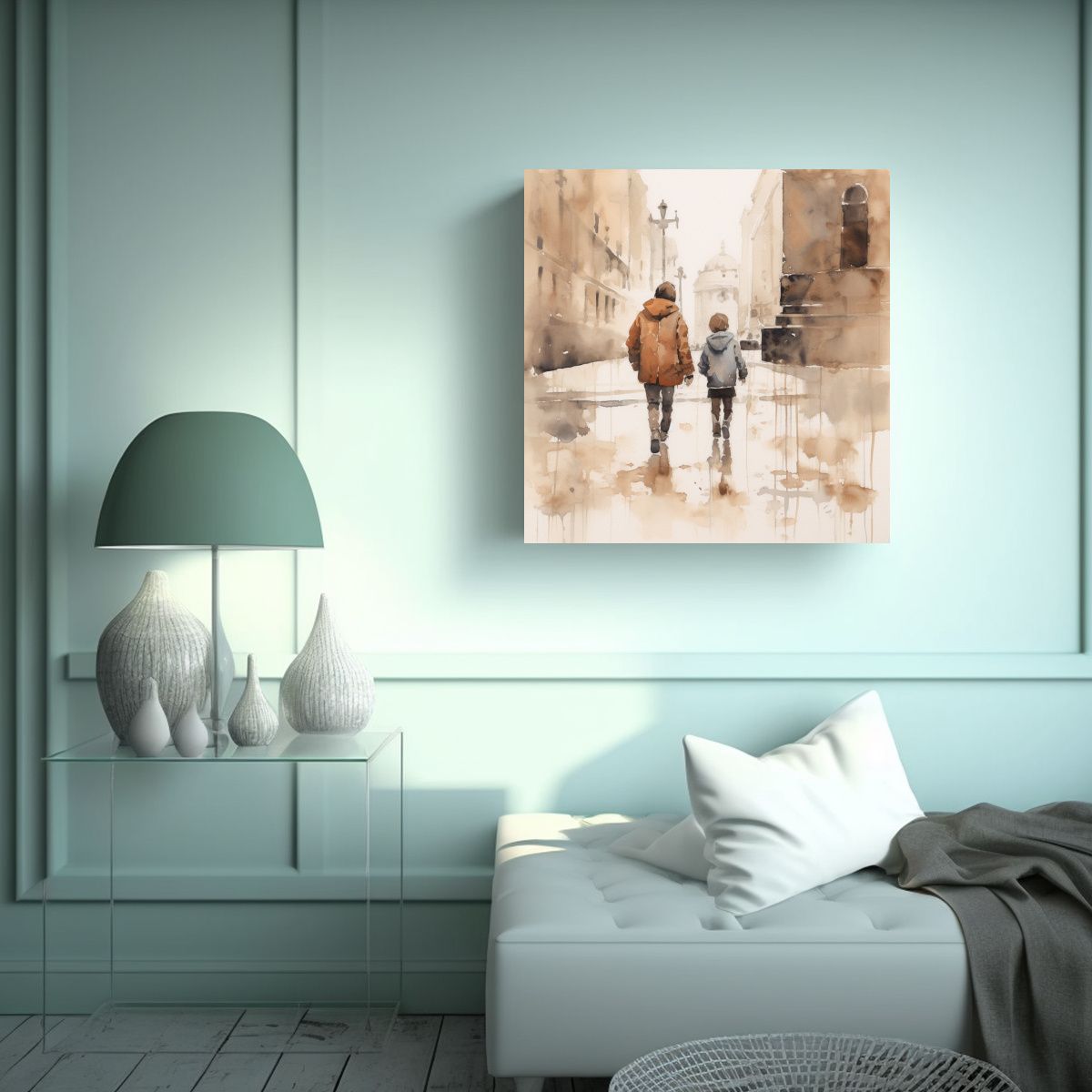 GENERICO - Pintura Decorativa De Arte Gráfico Acuarela: 90x90 Cm