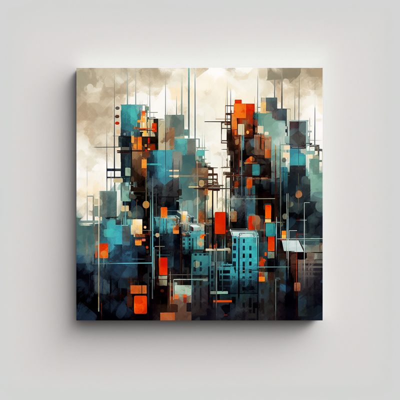 GENERICO - Pintura Decorativa Urbana Abstracta De Expresión 80x80 Cm