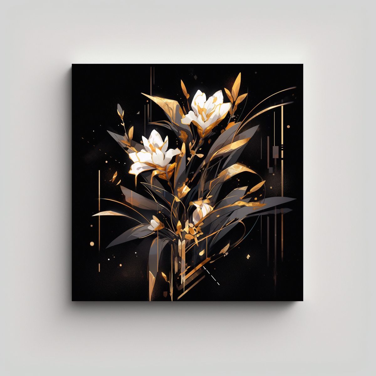 GENERICO - Arte Moderno Colores Dorados Neonoir Ambiente 90x90 Cm