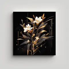 GENERICO - Arte Moderno Colores Dorados Neonoir Ambiente 50x50 Cm