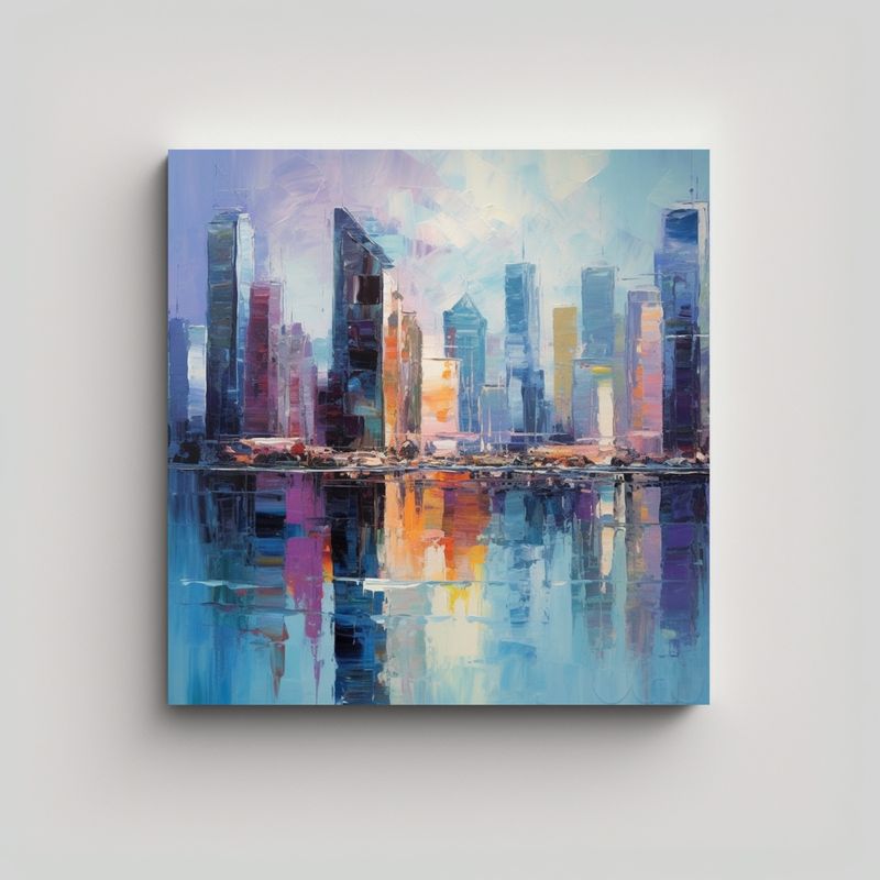 GENERICO - Cuadro Abstracto Contemporáneo Con Toque De 90x90 Cm