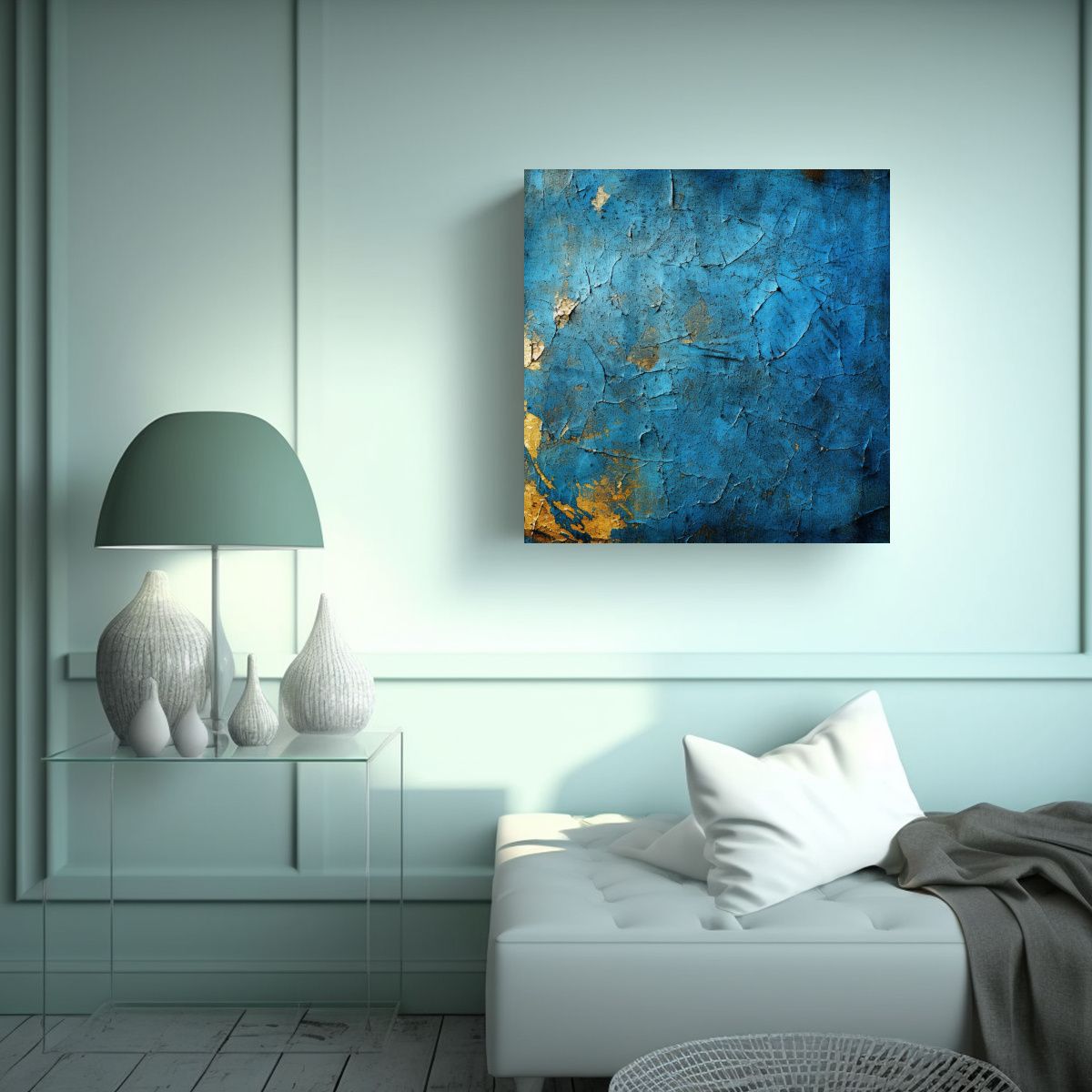 GENERICO - Arte De Pared Moderno Juveniles Azul Y Textura 70x70 Cm