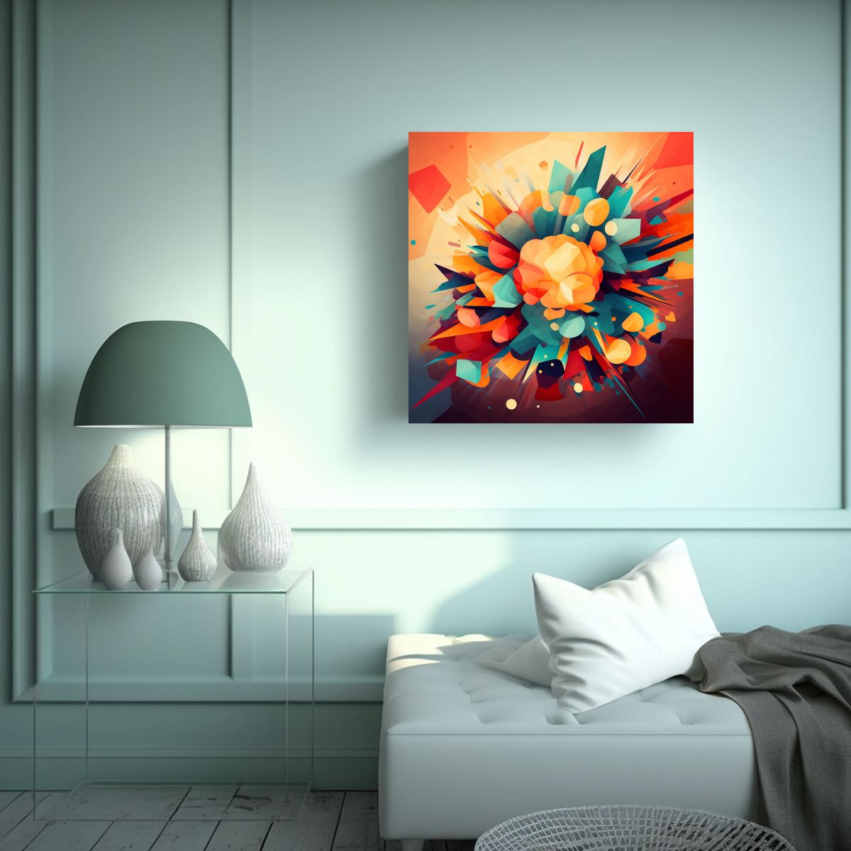 GENERICO - Cuadro En Bastidor Abstracto Estilo Linda Catador 90x90 Cm