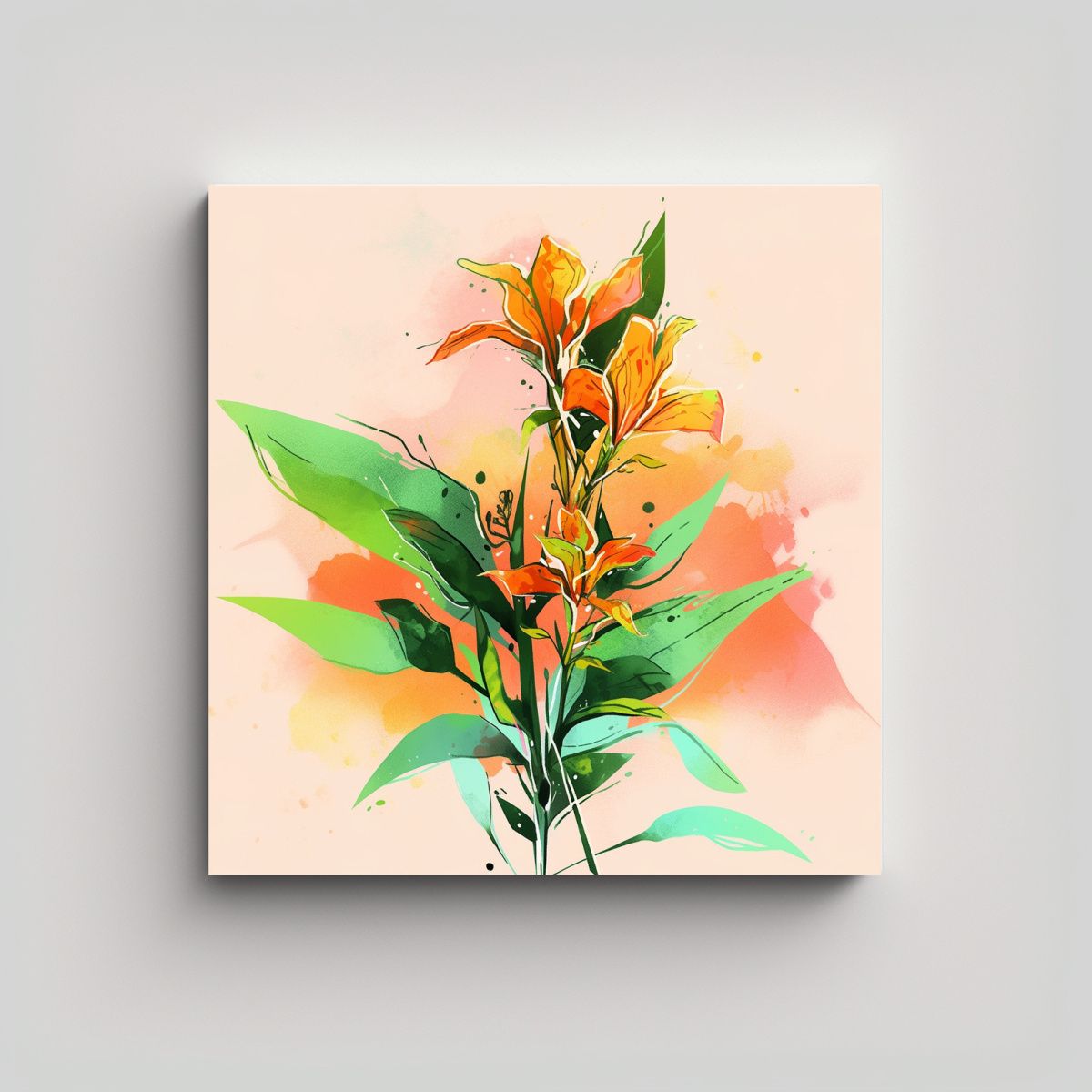 GENERICO - Cuadro De Lienzo Dibujo Intensidad Colores Verde 80x80 Cm