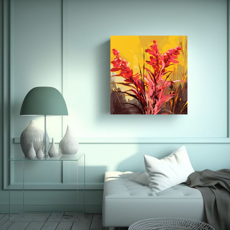 GENERICO - Pintura Decorativa De Una Hierba De Fuego En 70x70 Cm