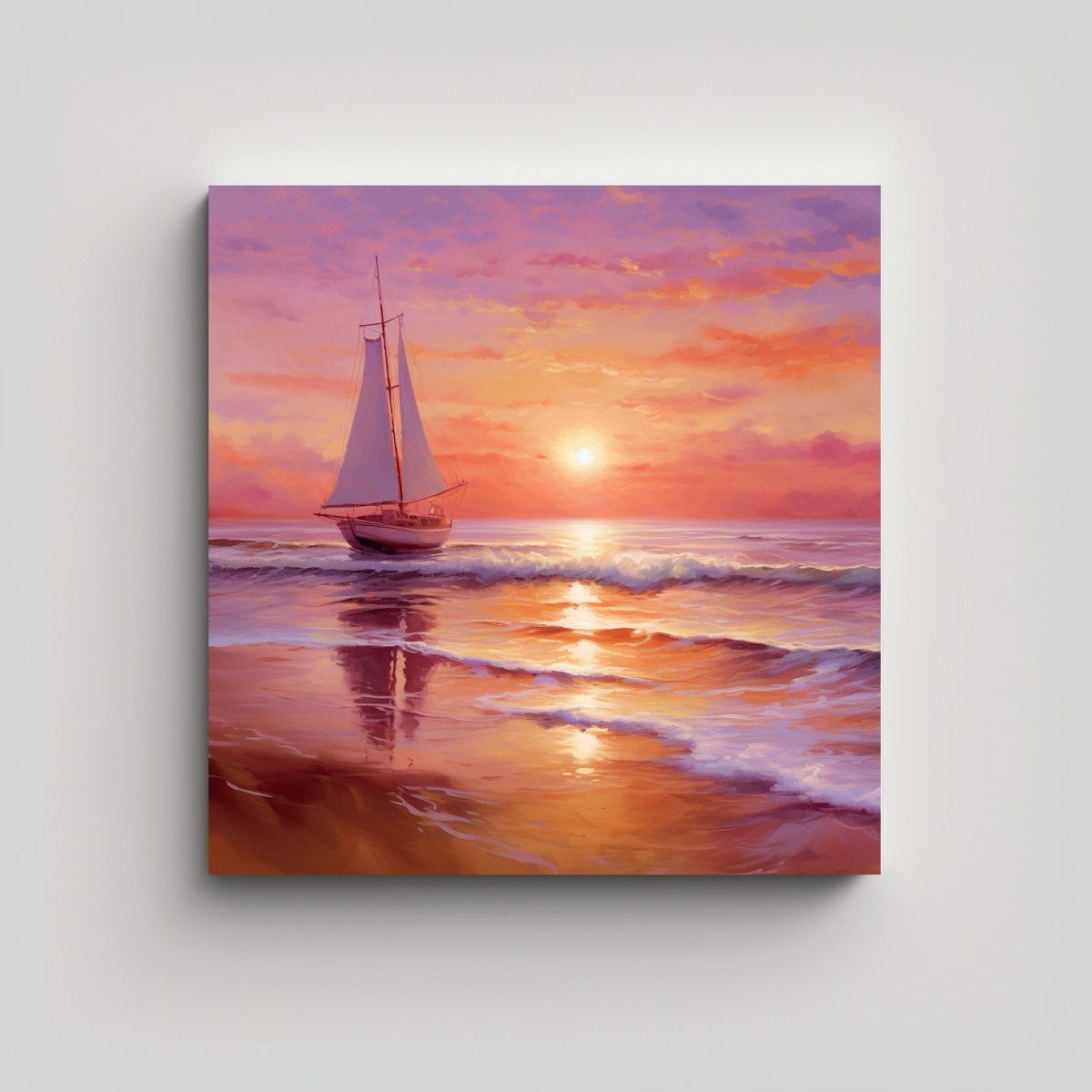 GENERICO - Pintura Decorativa Lienzo Moderno Playa Al 90x90 Cm