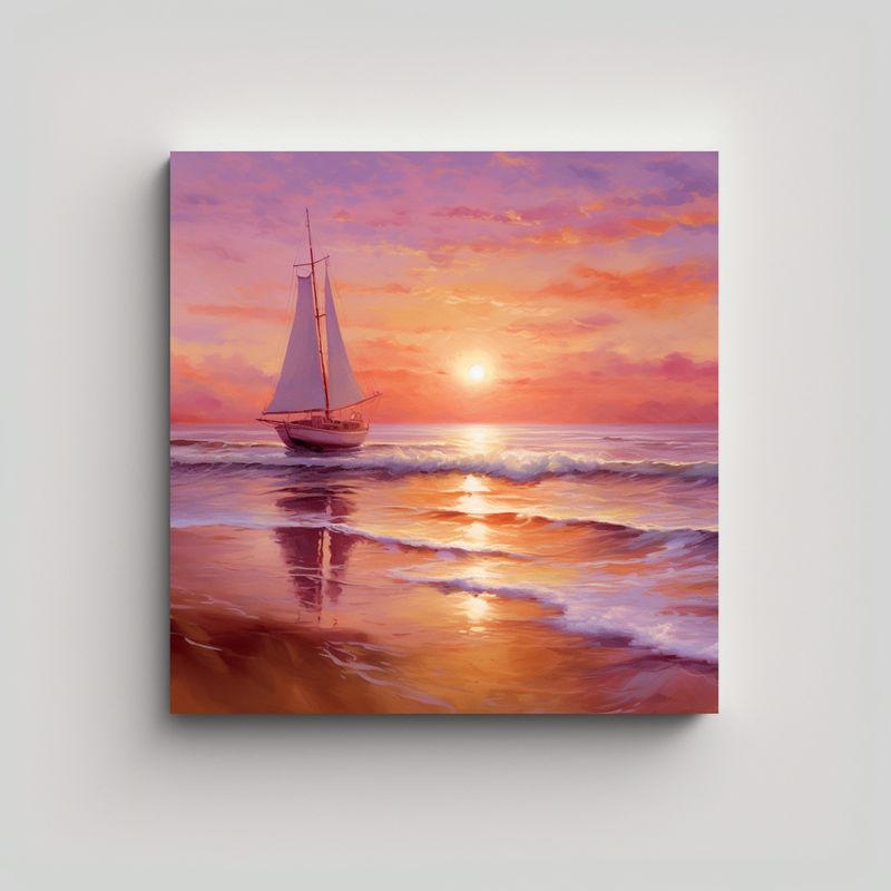 GENERICO - Pintura Decorativa Lienzo Moderno Playa Al 50x50 Cm