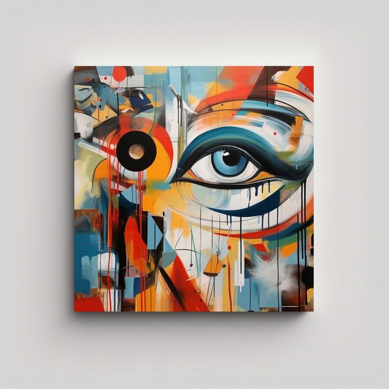 GENERICO - Cuadro Modernos Abstracto Con Textura Para 90x90 Cm