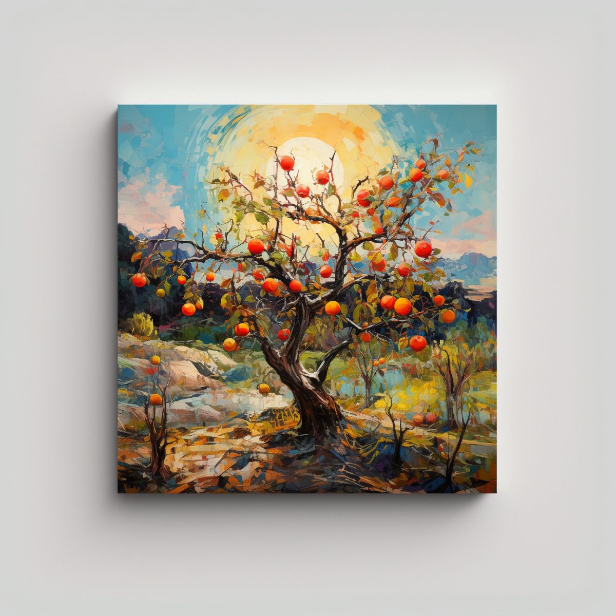 GENERICO - Pintura Abstracta De árboles Frutales En Estilo 60x60 Cm