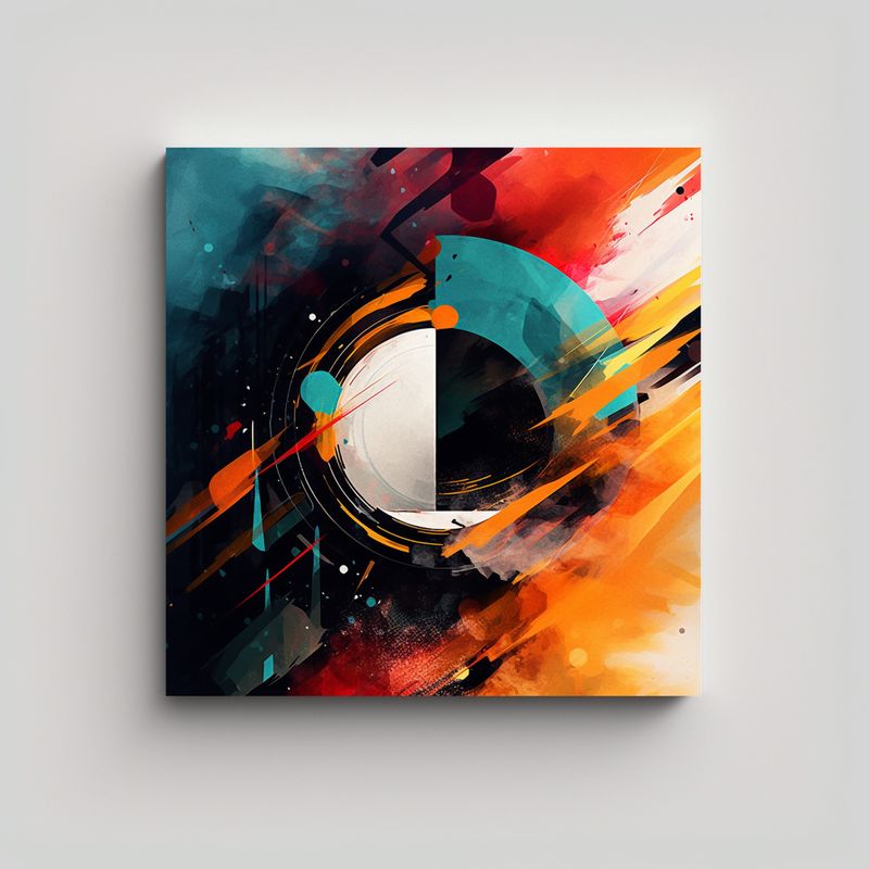 GENERICO - Cuadro Movimiento Llamativo Digital Abstracción 70x70 Cm