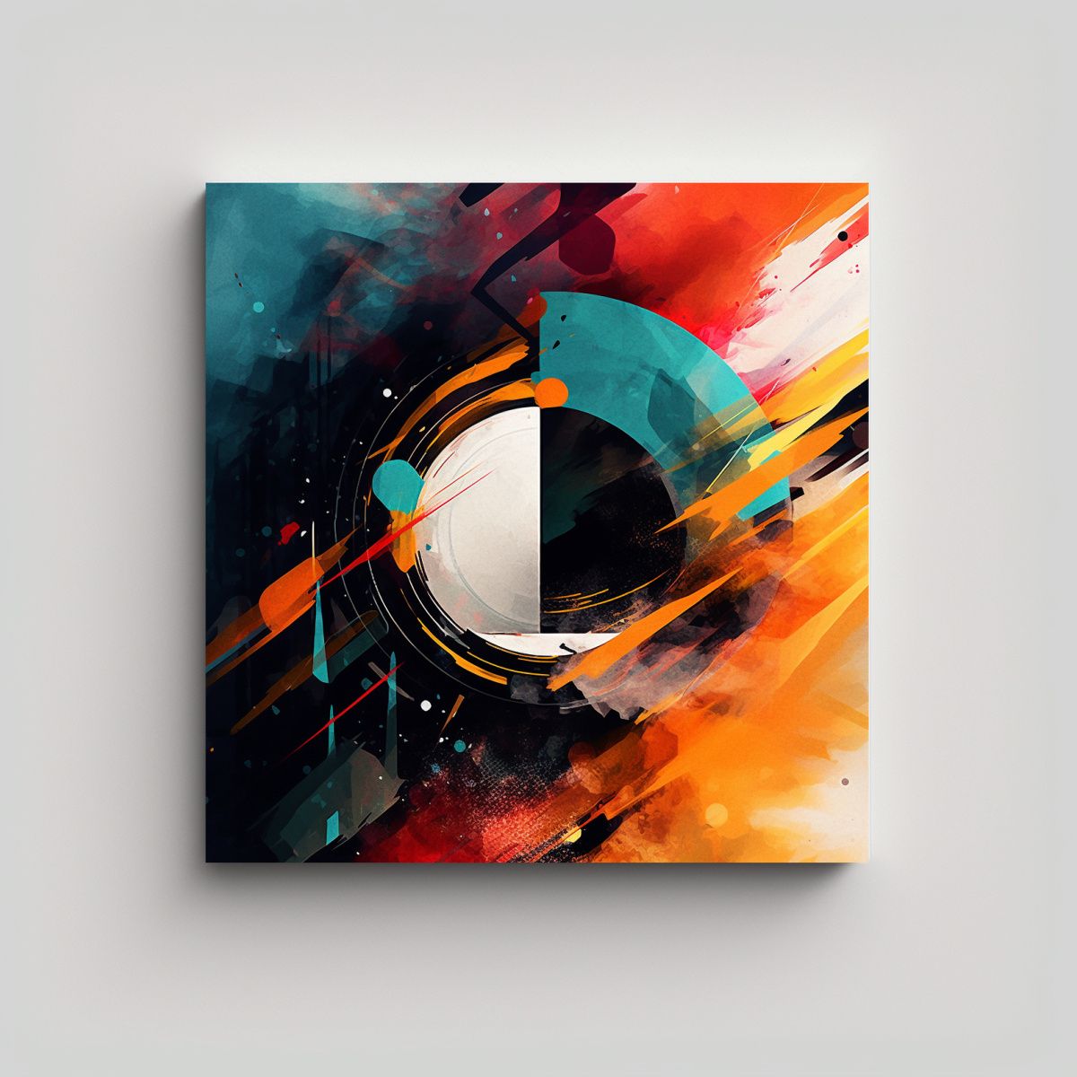 GENERICO - Cuadro Movimiento Llamativo Digital Abstracción 50x50 Cm