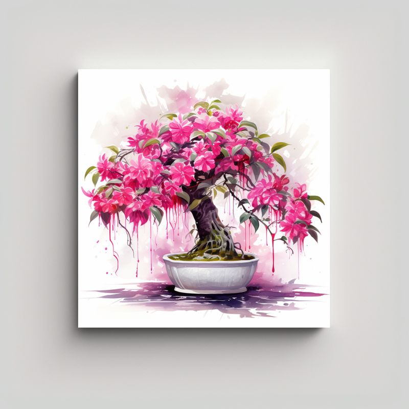 GENERICO - Pintura Abstracta Elegante En Colores Fucsia, 70x70 Cm