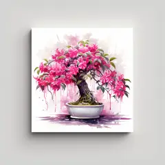 GENERICO - Pintura Abstracta Elegante En Colores Fucsia, 50x50 Cm