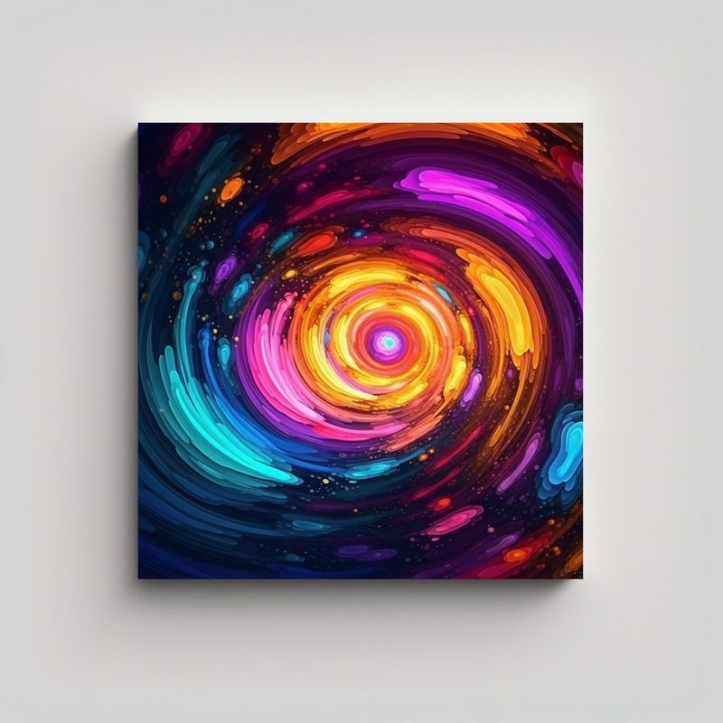 GENERICO - Cuadros Abstractos De Arte En Colores Vivos Y 80x80 Cm