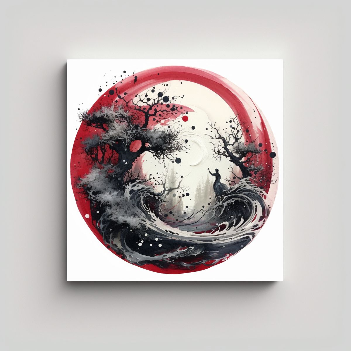 GENERICO - Pintura De Pared Estilo Artístico Tinta Y Escena 60x60 Cm