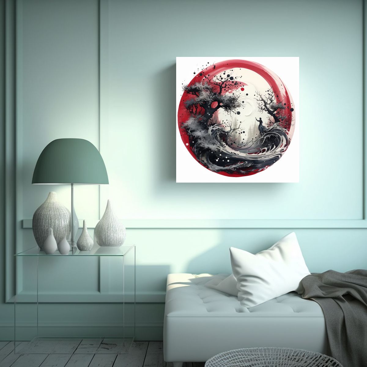 GENERICO - Pintura De Pared Estilo Artístico Tinta Y Escena 60x60 Cm