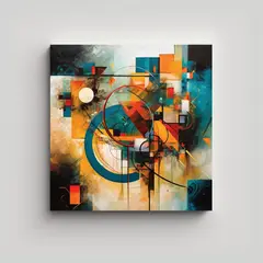 GENERICO - Cuadro Decorativo De Composición Moderna 50x50 Cm.