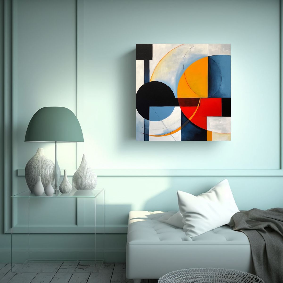 GENERICO - Cuadro Tela Sublimada Arte Geométrico Colores 70x70 Cm