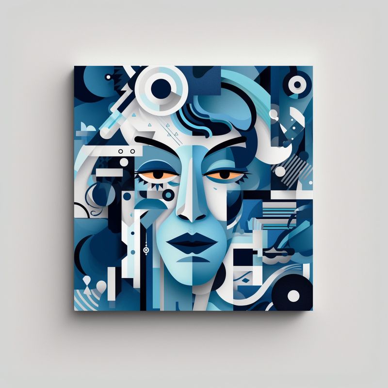 GENERICO - Cuadro Abstracto En Bastidor Inspirado En Blue 70x70 Cm
