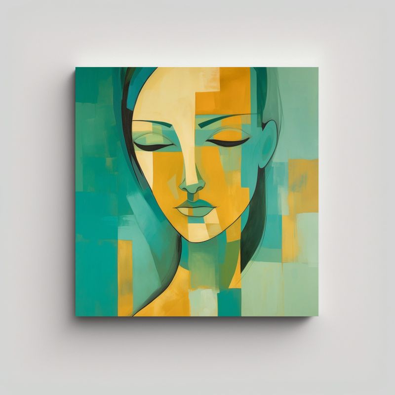 GENERICO - Cuadro Abstracto Mujer Hermosa Estilo Minimalista 80x80 Cm