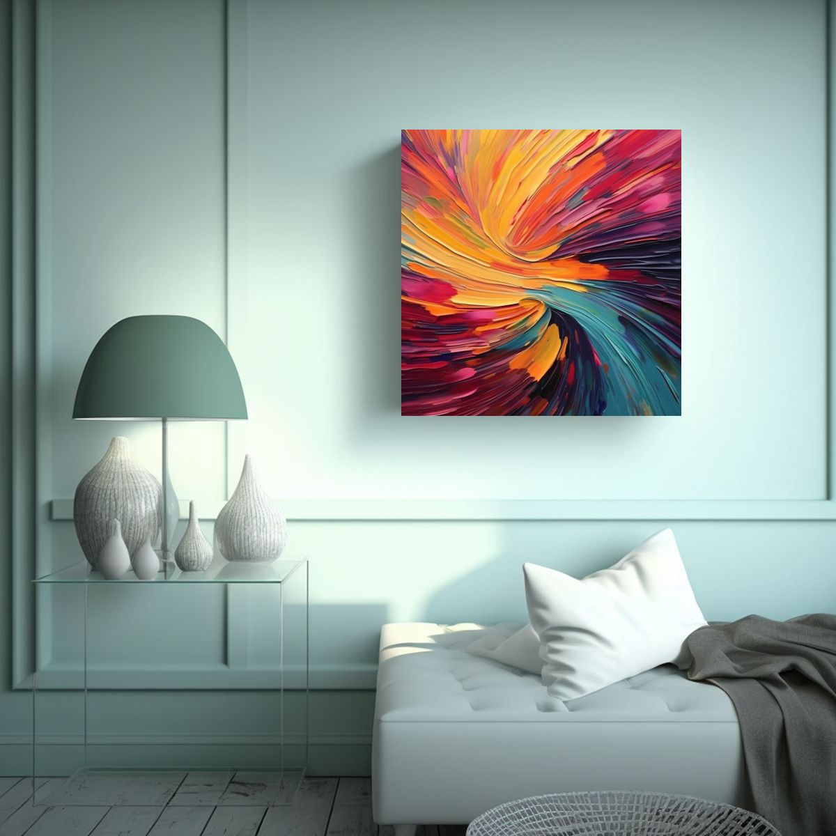 GENERICO - Cuadro Conceptual Mural En Colores Abstractos 50x50 Cm