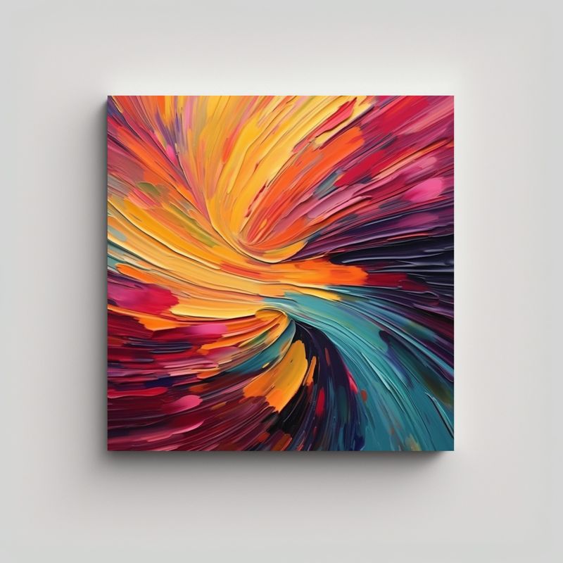 GENERICO - Cuadro Conceptual Mural En Colores Abstractos 80x80 Cm