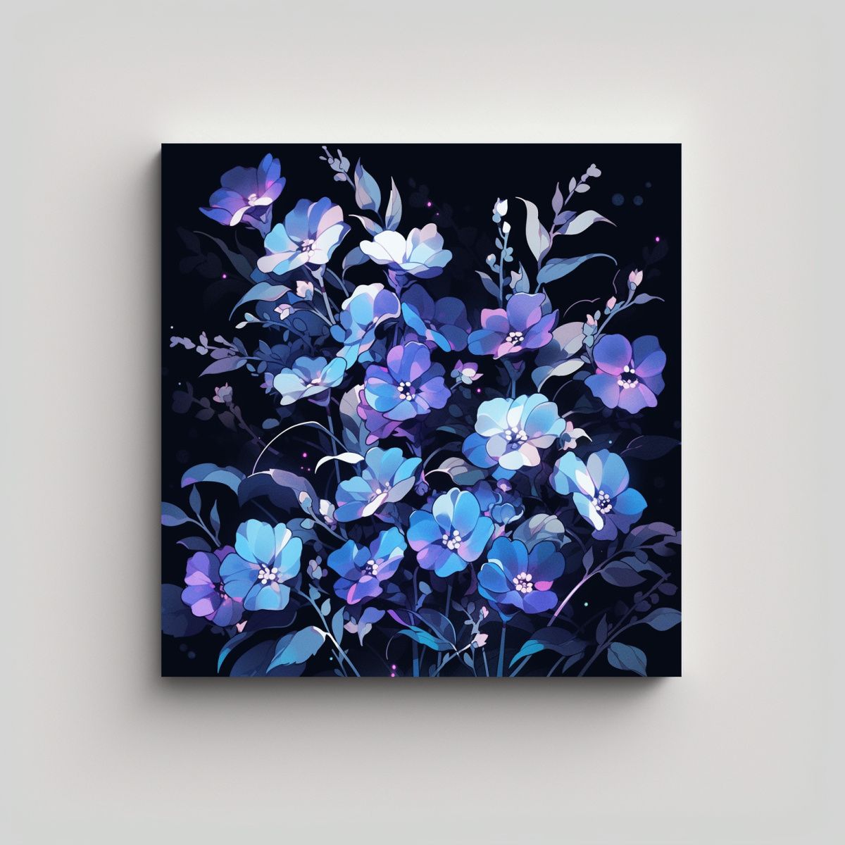 GENERICO - Cuadro Composición Púrpura Y Azul Atmosfera 80x80 Cm
