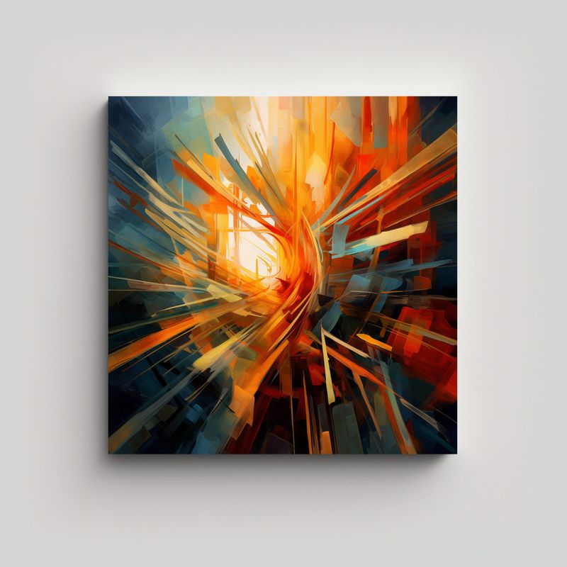 GENERICO - Cuadro Abstracto Impacto Visual Decorativo 70x70 Cm