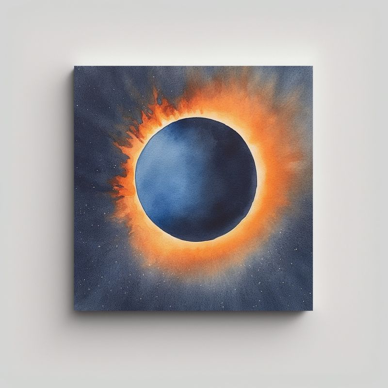 GENERICO - Cuadro Patron Intenso Esquema Parcial De Eclipse 70x70 Cm