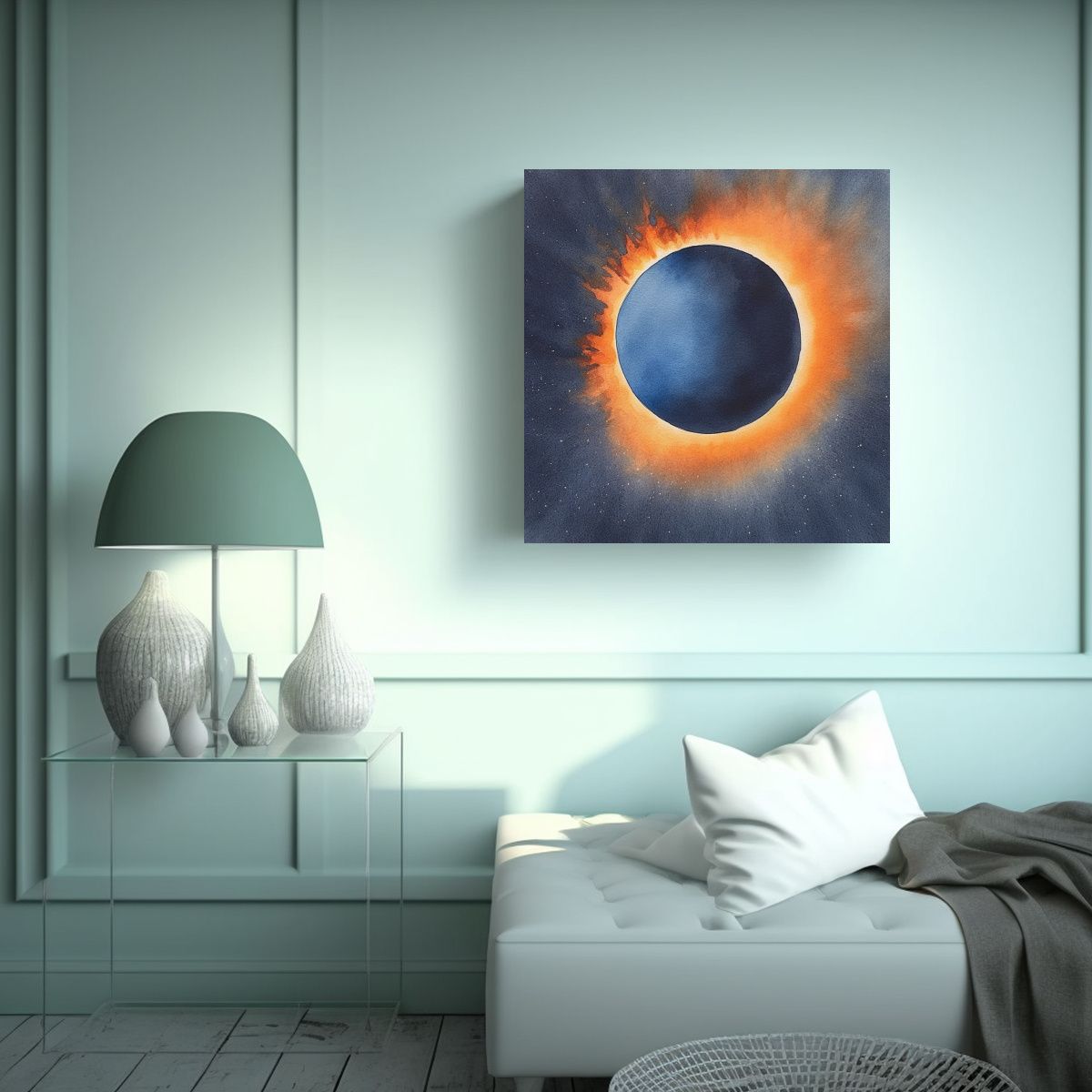 GENERICO - Cuadro Patron Intenso Esquema Parcial De Eclipse 50x50 Cm