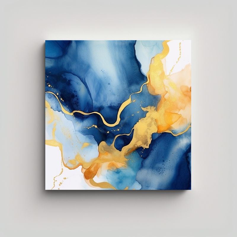 GENERICO - Pinturas Decorativas Abstractas De Acuarela Blue 80x80 Cm