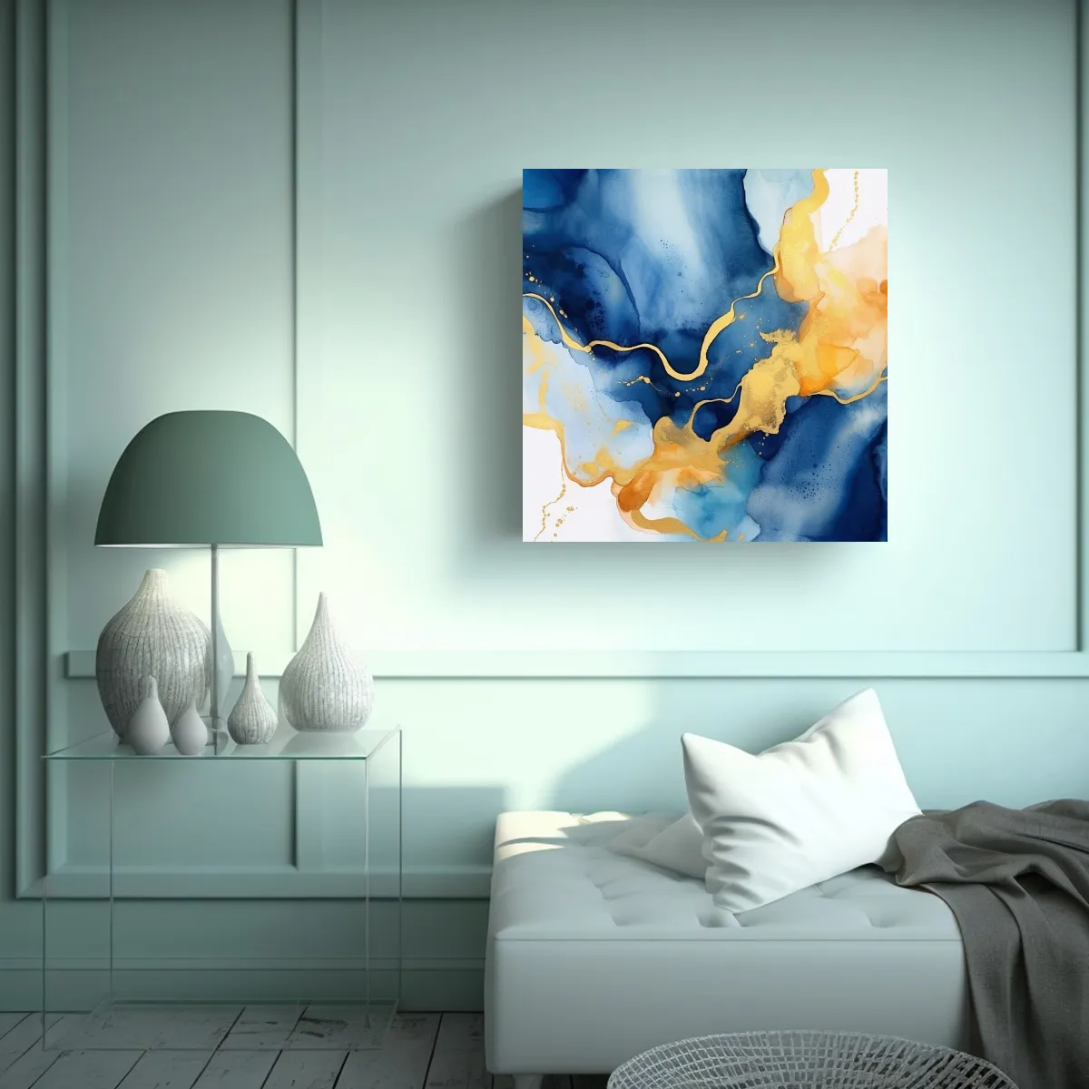 GENERICO - Pinturas Decorativas Abstractas De Acuarela Blue 50x50 Cm