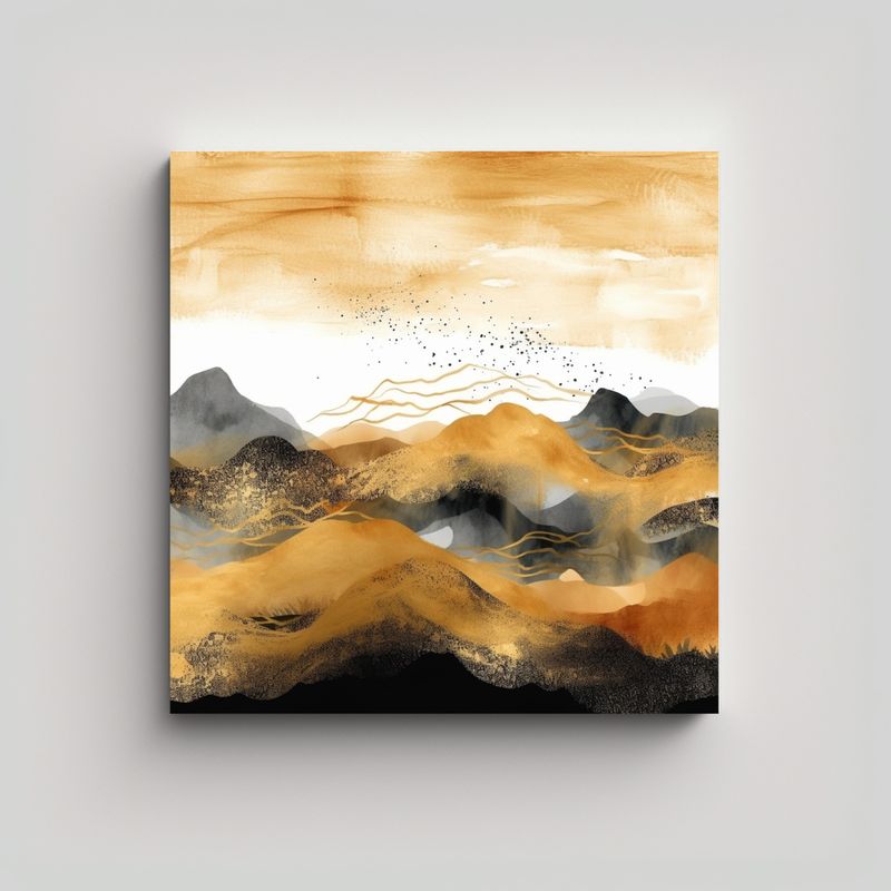 GENERICO - Fondo Artístico Abstracto Cuadrado único De 70x70 Cm