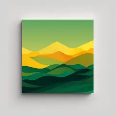 GENERICO - Cuadro De Montaña En Relieve Con Formas 90x90 Cm