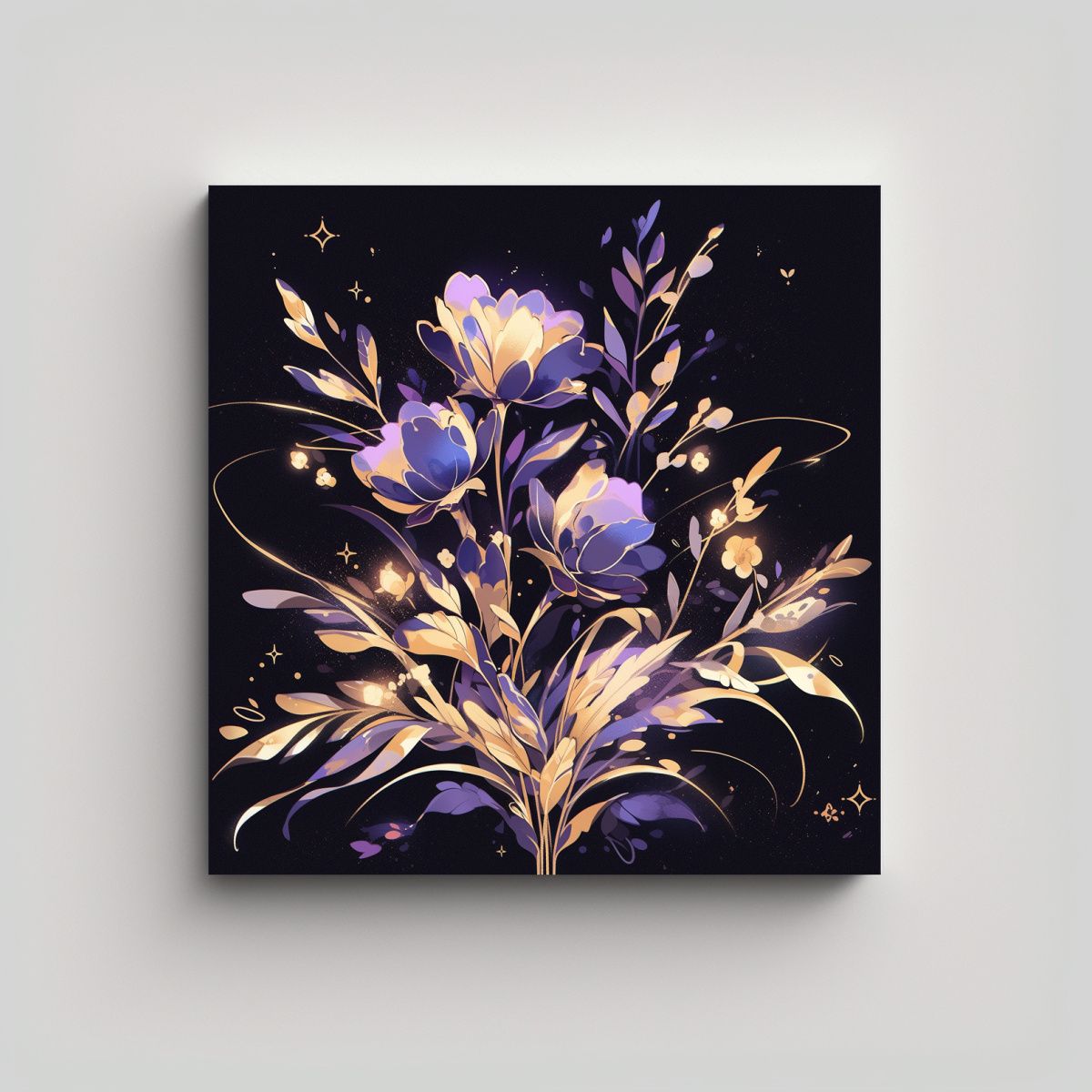 GENERICO - Cuadro Lienzo Expresivo En Tonos Púrpura Y 70x70 Cm