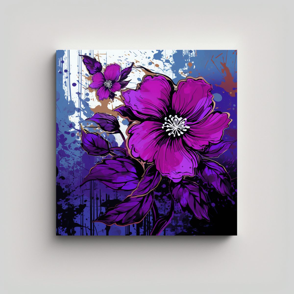 GENERICO - Cuadro Línea Fina Sala Estilo Neonoir Colores 50x50 Cm