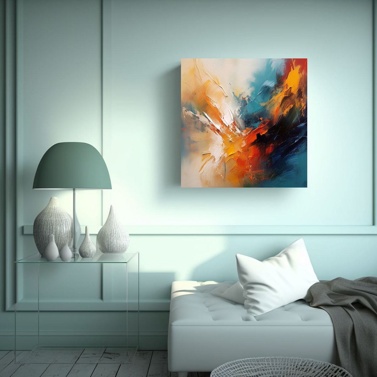 GENERICO - Pintura Abstracta Canva Impreso Modernidad K, 60x60 Cm