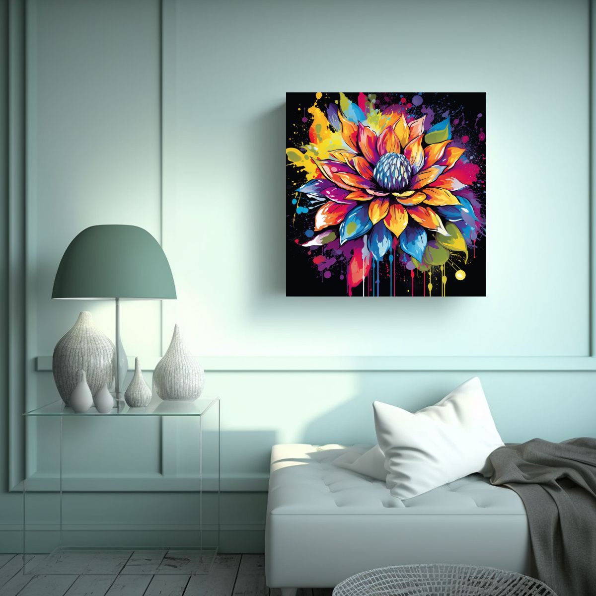 GENERICO - Tela En Bastidor Composición Escena Atmosfera 60x60 Cm