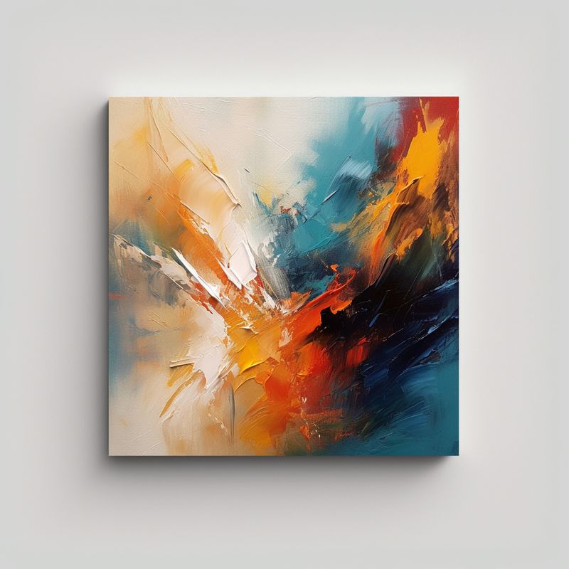 GENERICO - Pintura Abstracta Canva Impreso Modernidad K, 70x70 Cm