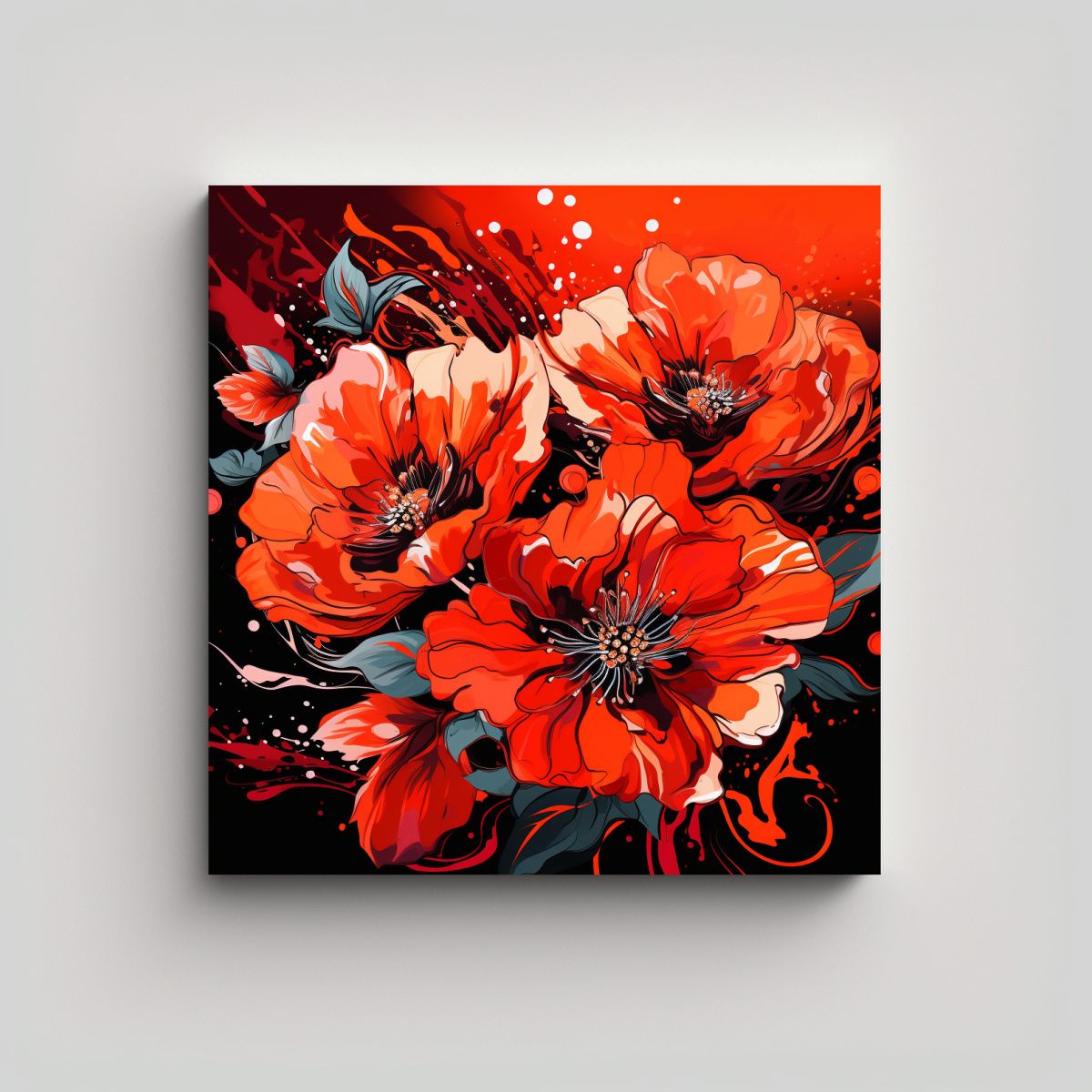 GENERICO - Tela En Bastidor Con Finas Líneas Multicolor En 50x50 Cm