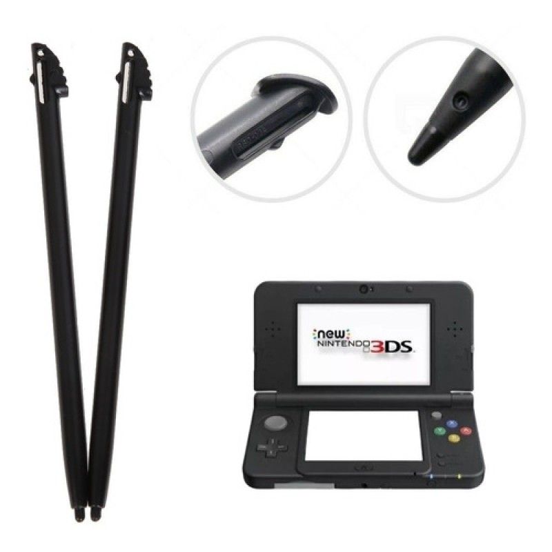 GENERICO - Lápiz Nintendo New 3ds Negro Plástico Pantalla Tactil X2