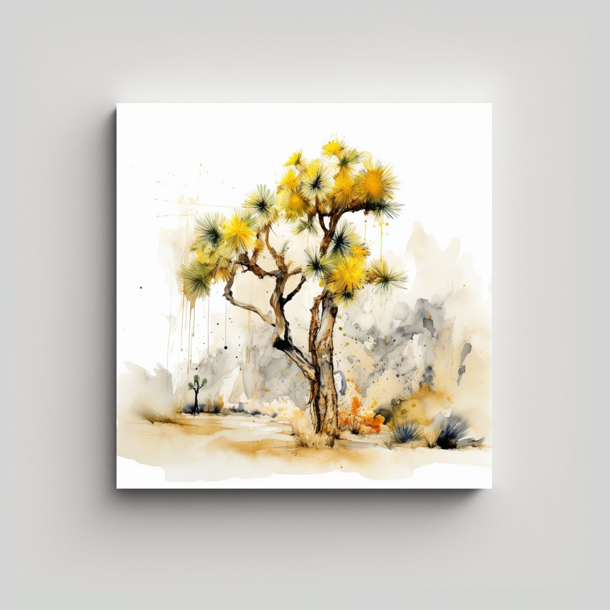 GENERICO - Cuadro Abstracto Vida En Joshua Tree Con Colores 90x90 Cm