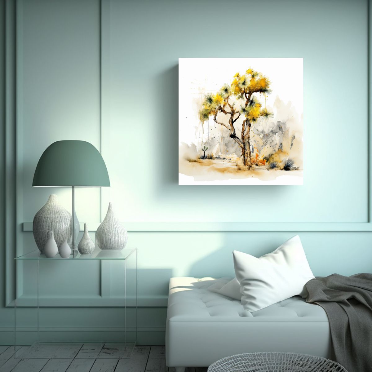 GENERICO - Cuadro Abstracto Vida En Joshua Tree Con Colores 90x90 Cm