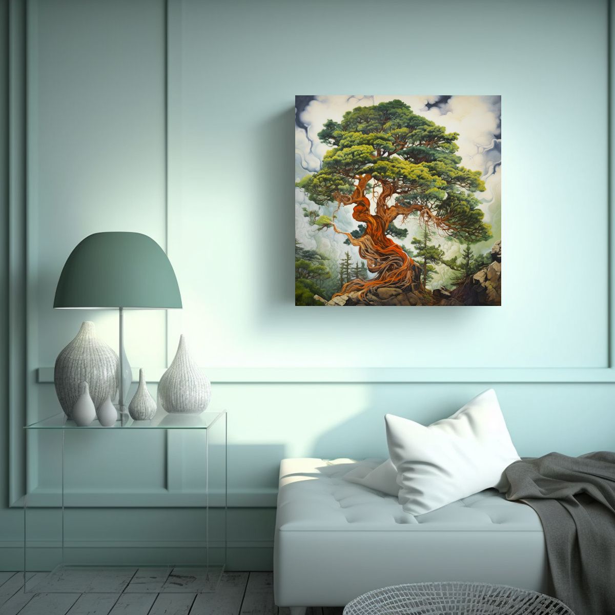 GENERICO - Pintura Abstracta En Relieve árbol De Enebro 60x60 Cm