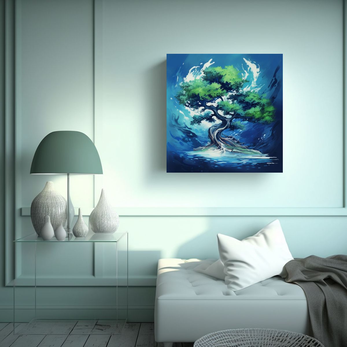 GENERICO - Pintura En Bastidor De Abstracción época, 90x90 Cm