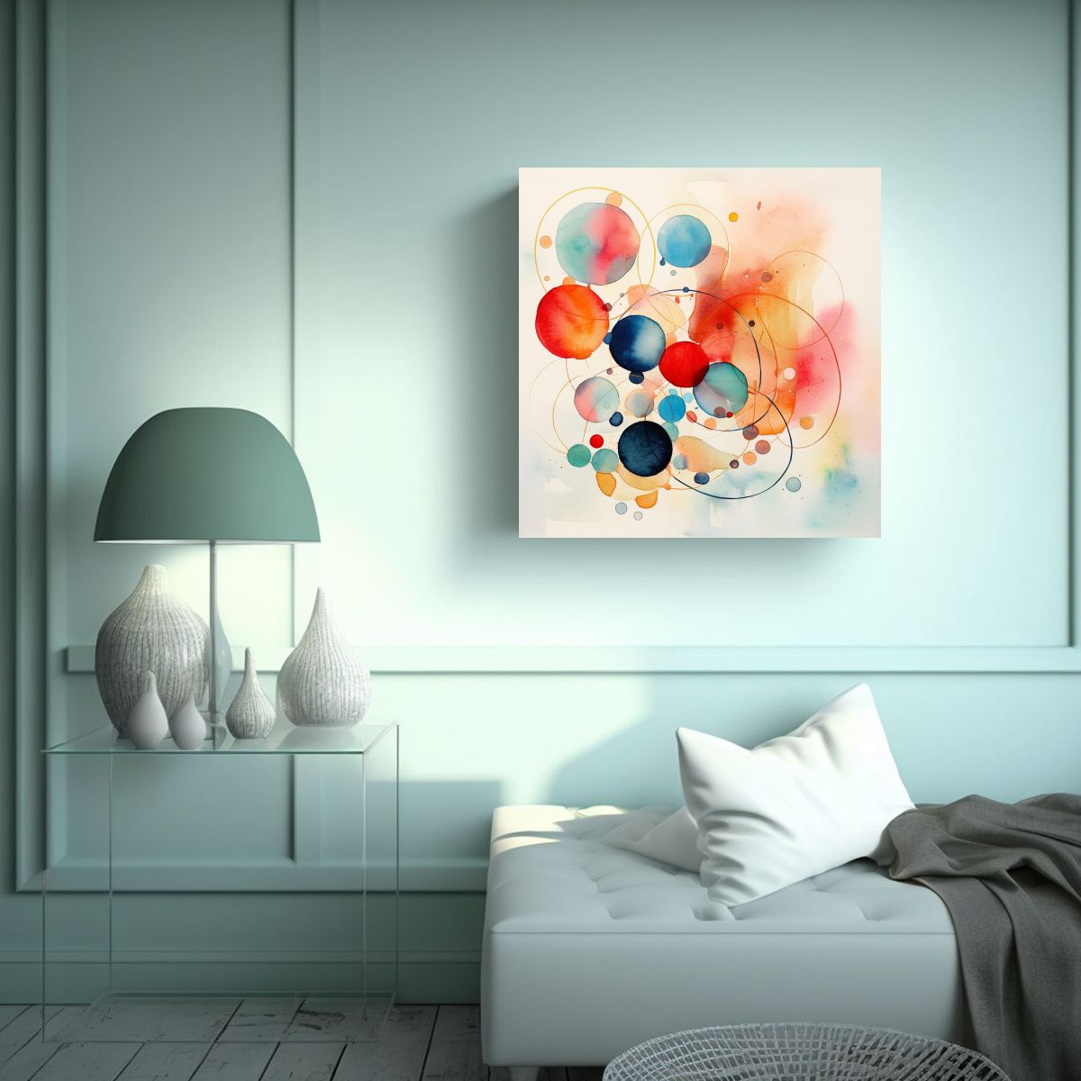 GENERICO - Pinturas Decorativas Con Diseños De Círculos 80x80 Cm