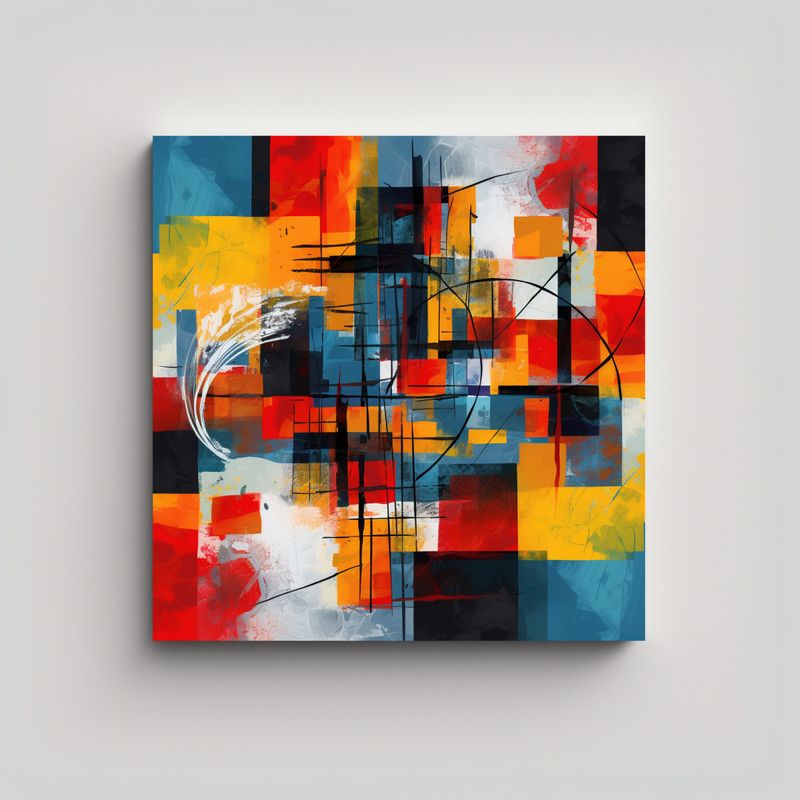GENERICO - Cuadro Abstracto Con Diseño Impactante En Lienzo 70x70 Cm